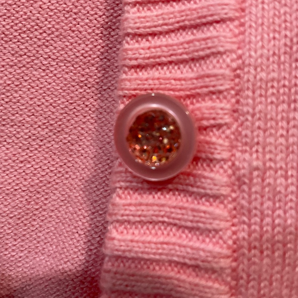 🍏🍏🍏 Girl’s 45% Cotton/Acrylic Perl Beads Adorned Cardigan, Size 7-8 years - Picture 3 of 7